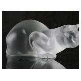 Lalique "Chat Couche" Figure