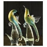 A Pair Of Murano Art Glass Bird Figures