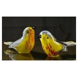 A Pair Og Langham Art Glass Birds