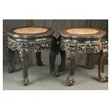 Pr Of Chinese Export Marble Top Stands