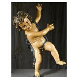 A Large Southern Europe Carved Wood Putto
