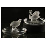 2 Lalique Crystal Ring Holders