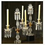 Pair Of Cut Crystal Candelabra