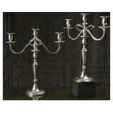 A Pair Of Sterling Silver Candelbra