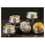 5 Pc English Sheffield Salt Dips