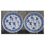 Pair Chinese Kangxi "Boys Playing Games" Plates