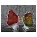 A Pair Of Murano Style Art Glass Angel Fish