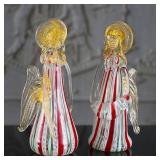 A Good Pair Of Murano Art Glass Angel Figures