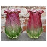 2 Rubina Verde Vases
