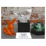 3 Art Glass Figures