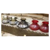 5 Vintage Glass Lamp Shades