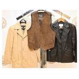 3 Vintage Leather Jackets & Vest