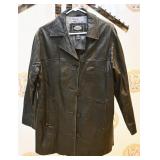 Vintage Black Leather Coat
