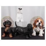 4 Resin Puppy Statues