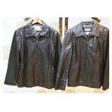 2 Black Leather Coats