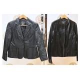 2 Black Leather Coats