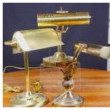 3 Brass Desk Lamps