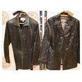2 Vintage Black Leather Jackets