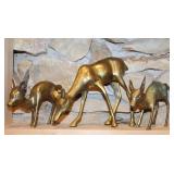3 Brass Deer