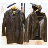 2 Vintage Black Leather Jackets