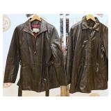 2 Vintage Black Leather Coats