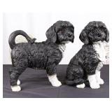 2 Black/White Shih Tzu Statue