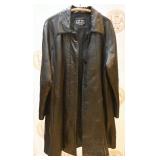 A Vintage Long Leather Coat