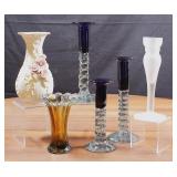 6 Pc Vases & Candle Holders