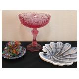 3 Pc Modern Art Glass