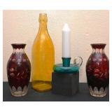 4 Pc Art Glass