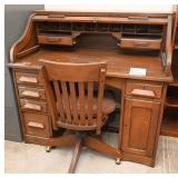 Oak Roll Top Desk