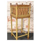 Vintage Woven Fern Stand