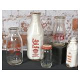4 Vintage Milk Bottles