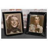 2 Art Deco Reverse Painted Frames