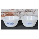 2-Federal Glass Advertising Bowls