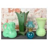 4 Pc Vintage Glass & Pottery