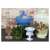 5 Pc Vintage Glass & Porcelain