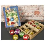 2 Vintage Glass Christmas Ornaments