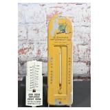 2 John Deere Advertising Thermometers