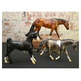 3 Vintage Plastic Horse Figures