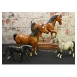 4 Vintage Plastic Horse Figures