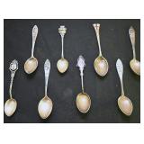 8 Silver Souvenir Spoons