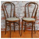 Pair Of Bent Oak Ice Cream Chairs