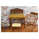 2 Stools & A Bench