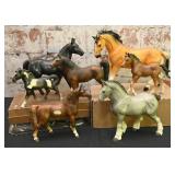 7 Vintage Porcelain Horse Figures