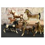 6 Vintage Porcelain Horse Figures
