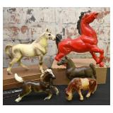 5 Vintage Horse Figures