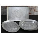 3 Vintage Aluminum Platters