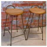 Pair Contemporary Low Stools