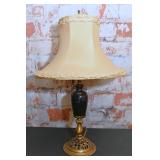 Vintage Bronze & Pottery Table Lamp